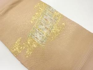 紗 引箔螺鈿几帳に霞模様名古屋帯